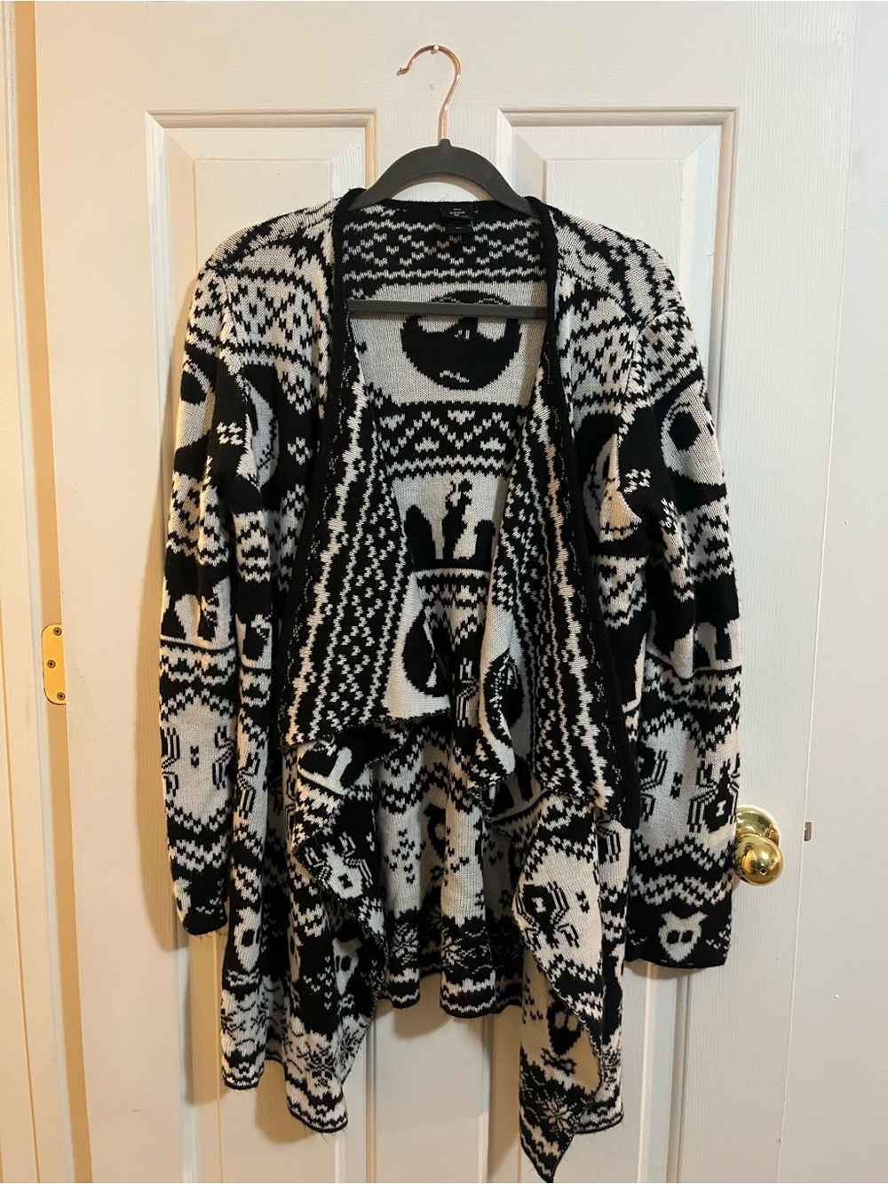 Disney Nightmare Before Christmas Jack Skellington Fair Isle Cardigan XL EUC - Picture 1 of 3